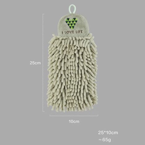 Essuie-mains doux ménage Super absorbant chiffon de nettoyage écologique avec boucle de suspension accessoires de salle de bain de cuisine vert