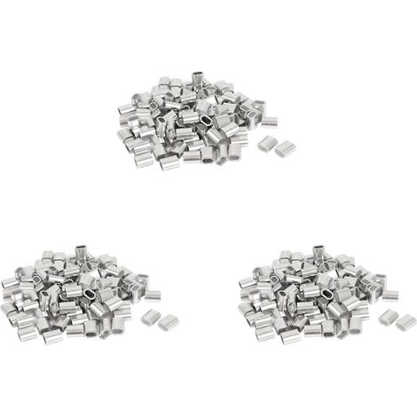 2,5 mm Drahtseil-Aluminiumhülsen mit Einzelloch, Kabelklemmen, 300 Stück (1/4)