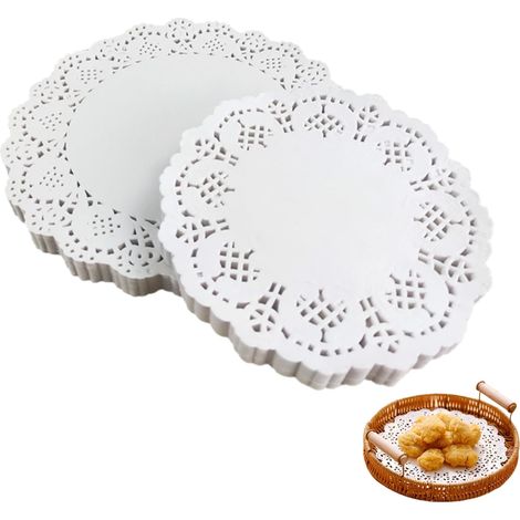 Napperon Papier Ronde Décoré en Dentelle 100 Pièces Diamètre 8 virgule 5 cm Design Élégant et Pratique (1/4)