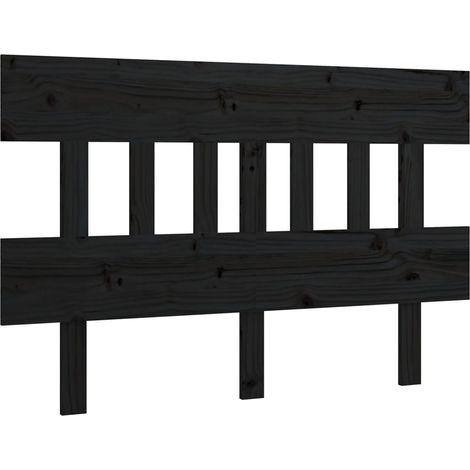 Tête de lit accessoire couchage chambre à coucher meuble 203,5 x 3 x 81 cm bois de pin noir TDL0202164