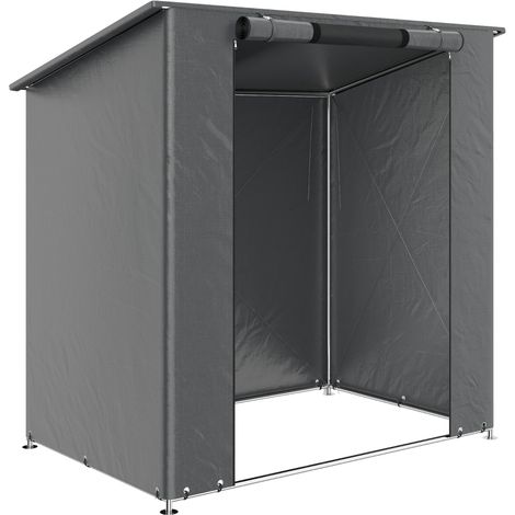 Zeltgarage - Wasserdichtes Garagenzelt 190x120 cm - Dunkelgraues Fahrradzelt - Mit Reißverschlusstür und Belüftungsfenster