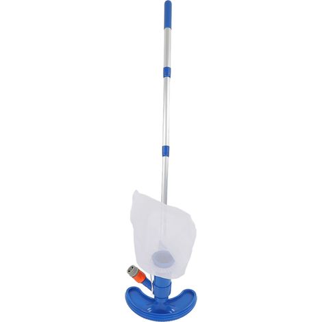 Aspirateur de piscine avec brosse, tige télescopique portable, nettoyeur de jet d'aspiration en plastique pour spas et fontaines (norme américaine). (1/5)