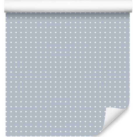 Papier peint à pois gris clair, fond gris clair 50x1000 cm (1/5)