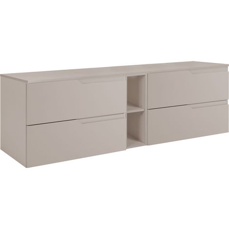 Set di mobili da bagno sotto lavabo, Beige, 180 (2 x 80 + 20) x 46 x 58 cm
