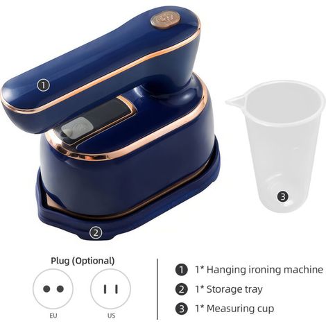 Fer à repasser portable 20 s à chauffage rapide pour enlever les rides du tissu, fer à vapeur rotatif 2 en 1 pour vêtements, supporte le repassage sec et humide