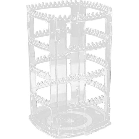 Présentoir rotatif pour boucles d'oreilles, boucles d'oreilles, colliers et bracelets. Présentoir de rangement transparent en acrylique pour bijoux. (1/5)