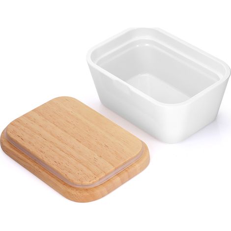 Boîte à beurre hermétique avec couvercle en bois