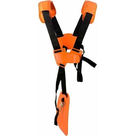 Harnais Débroussailleuse- Bandoulière Double - Harnais de Doudeuse- pour Débroussailleuse, Tronçonneuse et Tondeuse à Gazon Compatible avec Stihl FS, Taille-Bordures série km,Orange (1/5)