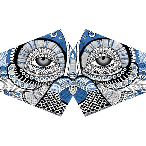 Couvre-visage de mode réutilisable - Hibou mystique (adulte)- Vendu par 1