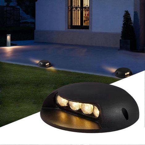 4-W-Aufbaustrahler, wasserdichte LED-Terrassenleuchten mit Aluminiumgehäuse, Gartenwegeleuchten, Zaunbeleuchtung, blau