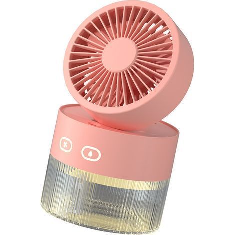 Mini-USB-Ventilator mit Pulsfunktion [Mini-Tischventilator mit Spritzwasserkühlung] Faltbar, ABS, Pink (1/5)