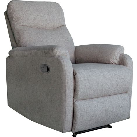 Home Heavenly® Sillón Relax Zar - Sillón Reclinable de Palanca con Reposapiés, Compacto y Elegante, Tapizado en Tejido de Calida  Color : Gris (1/5)