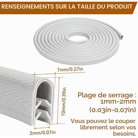 Protection Bord Tole Joint Protection Porte Voiture Blanc 2mm Protection Bord de Tole Serrage 1-2mm pour la Plupart des Voitures Traitement de la Tôle Construction Navale Artisanat Ménage (1/4)
