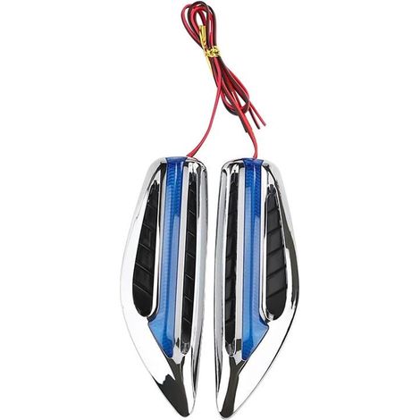 Feu Clignotant Clignotants LED pour Voiture 12V, Feux latéraux, marqueur, Accessoires de Voiture, Ampoules étanches en Forme de Lame latérale Clignotants Dynamiques (Color : Bleu)
