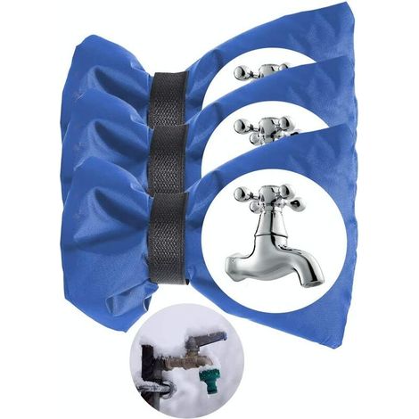 Cache Robinet Exterieur Couvre-Robinet pour Hiver Antigel Étanche Couverture de Protection de Robinet de Jardin Extérieur Grande Taille 3pcs (Bleu) (1/5)