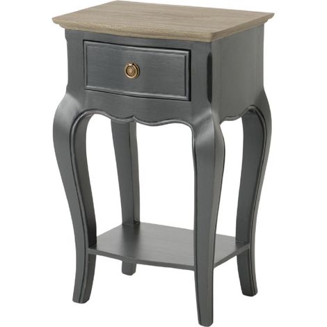 Amadeus - Table de chevet 1 tiroir grise en bois L34 cm Maddy (1/4)