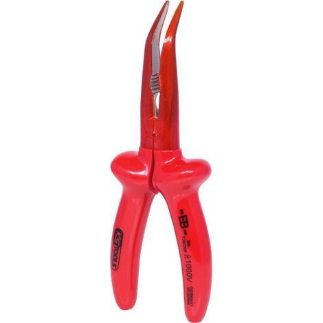 KS Tools 1000V Flachrundzange, beschichteter Arbeitskopf, gebogen, 200mm - 117.1719