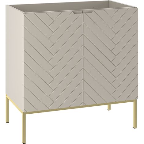 Mueble bajo lavabo 80cm 2 puertas sobre patas Daria Cachemira