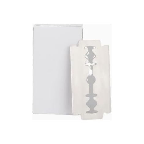 100 Lames de Rasoir de Sûreté en Acier Inoxydable pour Rasage Homme Doux  Double Tranchant, Emballage Individuel, Format Standard, Lot de 100, Rasage Manuel
