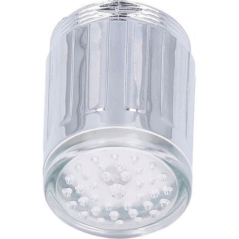 Beleuchteter LED-Wasserhahn mit drehbarem Adapter und automatischer Mehrfarbenbeleuchtung für Küche und Bad – ABS, 25 x 34 mm (1/5)