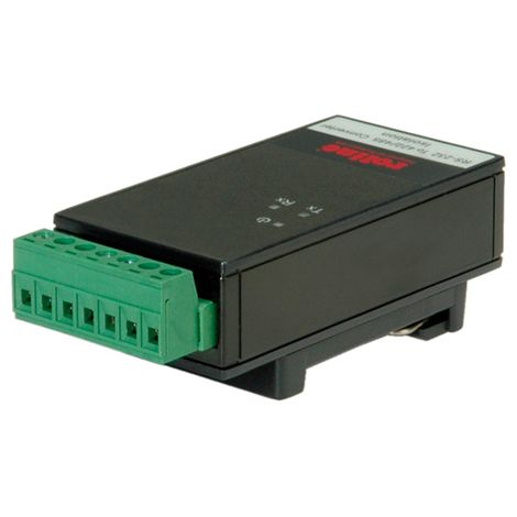 ROLINE RS232-zu-RS422/485-Konverter mit Isolierung, für DIN-Schiene, schwarz