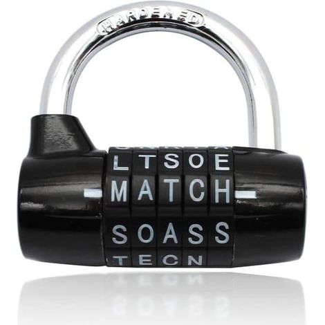 Cadenas à combinaison réinitialisable à 5 lettres - Étanche et antirouille - Alliage zinc/acier (1/5)
