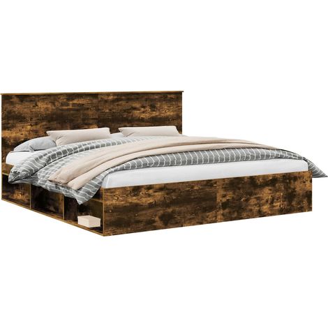 Maison Exclusive - Estructura de cama con cabecera Roble ahumado (1/5)