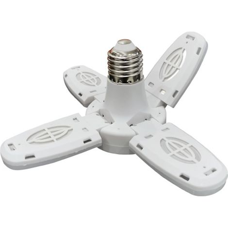 Ampoule LED B22-E27 Mini pliable à quatre feuilles, angle réglable, lustre coloré, lampe pliante 6500K (blanc froid), 28W (1/2)