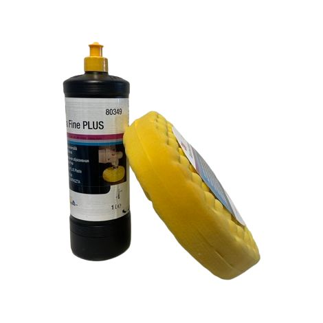 3M 80349 PASTA ABRASIVA EXTRA FINE 1 LITRO + 3M 50875 SPUGNA DOPPIA GIALLA ONDULATA PEZZI 1