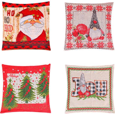Taie D'oreiller NoeL Santa Claus, Coussin De CanapDe Fete Finale-KZQ