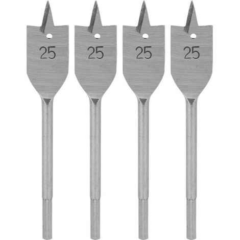 Jeffergarden Jeu de 4 forets plats à bois en acier à haute teneur en carbone, outil de perçage de rechange de 25 mm (1/5)