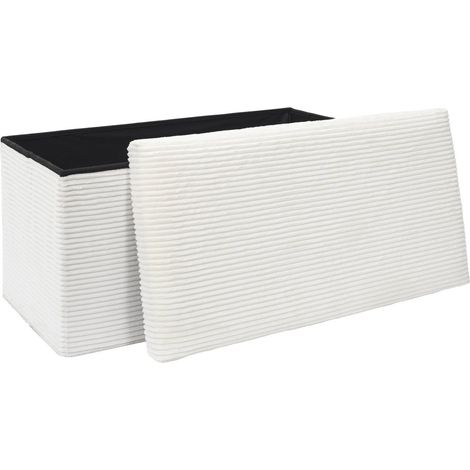 Coffre banc pliable cotele beige 76x38x38 cm (1/5)