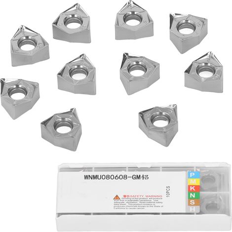10 inserts de tournage en alliage d'aluminium, plaquettes amovibles pour fraisage, outil de coupe CNC pour tour (1/5)