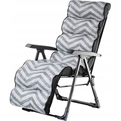 KADAX Sillón de Jardín de Acero con Cojín, Sillón de Terraza Reclinable y Plegable para Exterior, Tumbona para Terraza y Balcón (Gris) (1/5)