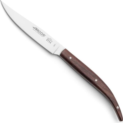 Couteaux de Table en Acier Inoxydable Nitrum - Couteaux à Steak avec Manche en Bois de Rose, Idéal pour la Coupe de Viande Rôtie - Classique et Élégant, Série Mesa, Couleur Marron (1/5)
