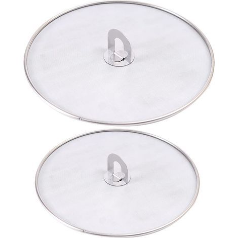 Graisse Splatter Ecran 2 PCS Couvercle Anti Eclaboussure, Protecteur D'écran Splatter en Acier Inoxydable, Couvercle Anti-Projections Grille Empêche la Graisse (1/5)
