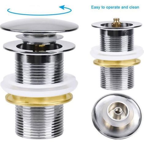 Bonde de Lavabo - G 1 ¼ - Nickel - Cuivre - Clic-Clac - Unité (1/4)
