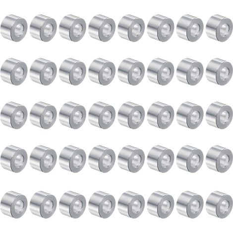 40Pcs Entretoise en Aluminium de 5 mm Alésage x 10 mm de Diamètre Extérieur x 6 mm de Longueur, Finition Lisse, Entretoise Métallique Ronde pour Vis M5, Boulons et Tiges (1/5)