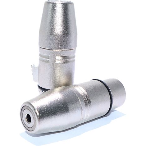 3.5mm female to 3-pin female XLR adapter, dual-channel copper core 3.5mm female to balanced female XLR audio connector. (1/4)