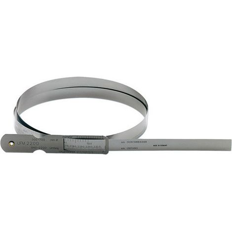 Metro de cinta de Acero para circunferencia y Ø, para circunferencia : 3450-4720 mm, para Ø 1100-1500 mm, barnizadar 0,1 mm