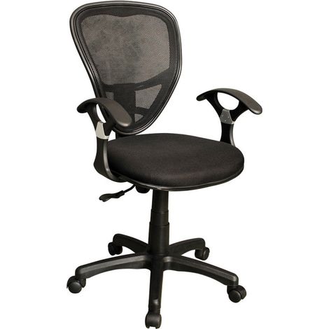 Sedia/Poltrona da ufficio/scrivania con braccioli NERO/NERA - Freska