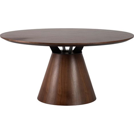 Table à manger en noyer et métal noir Surrey 150 x 150 x 75 cm