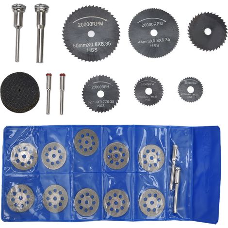 Lot de 32 lames de scie circulaire HSS, disques de coupe en résine, roues diamantées pour meuleuse (1/5)