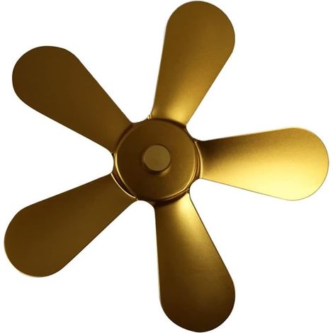 Ventilateur de cheminée d'hiver, ventilateur de poêle à puissance thermique à 5 pales, poêle à bois, ventilateur de cheminée silencieux (couleur: or, taille: 172mm) (1/2)