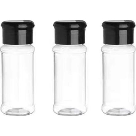 6 Stück kleine Kunststoff-Gewürzdosen, 100 ml Gewürzdosen mit Deckel und 5 Löchern, wiederverwendbare runde Gewürzdosen, für Gewürze, Salz, Pfeffer, Pulver, Kräuter und Pulver