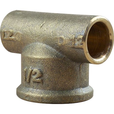 Té fer/cuivre 130GCU à souder Ø12 Femelle 1/2 (1/3)