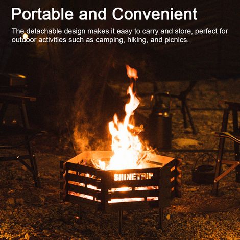 Brasero en acier au carbone Portable Camping pique-nique BBQ charbon de bois bois de chauffage amovible four de chauffage gril support de Barbecue accessoire de réchauffement de cuisine en plein air (1/5)