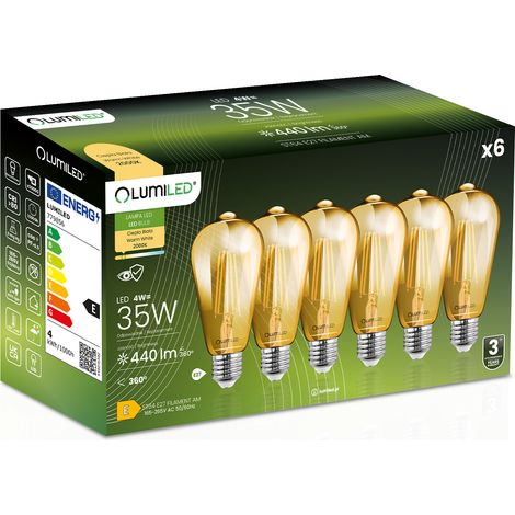 6x LED-Lampe E27 Edison ST64 4W = 35W 440lm 2000K warmweiß 360° Leuchtstoffröhre (1/5)