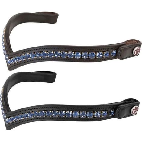 full, Marrone: Equityum Shaped Sapphire Modell Pferde-Stirnband mit blauen Strasssteinen und Knopf