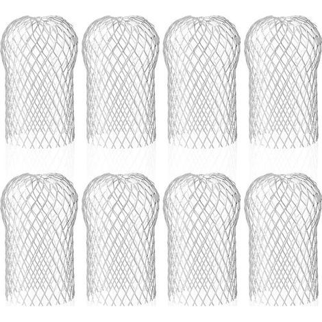 ALLIANDISLot de 8 Crapaudine de Gouttière en Aluminium, Filtres de Gouttière Flexible et Durable pour Maison Avant-toit Tuyau de Descente contre les Feuilles (1/4)